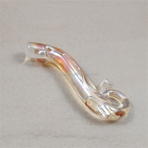 2022 New Factory Developed Gold Style Glass Dildosbent Glass Dildo