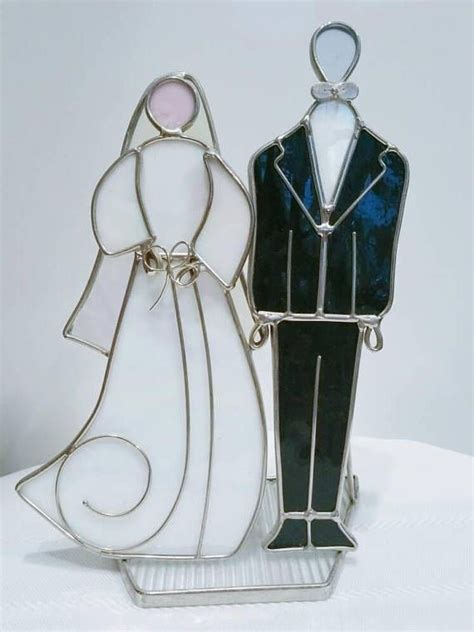 Wedding Cake Topper Wedding Decor Bride Groom Stained Glass Etsy