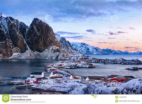 Beautiful Sunrise Landscape Of Picturesque Fishing Village In The
