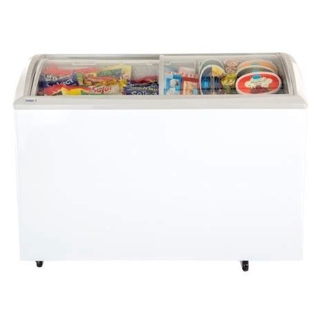White Haier Ltrs Curved Glass Top Deep Freezer HCF GHC Kwh