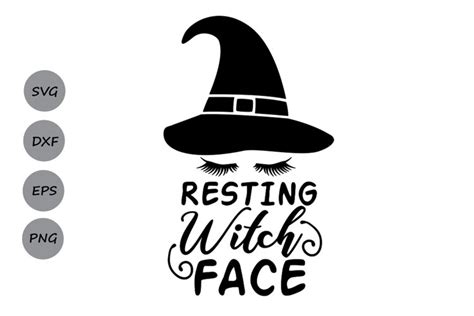 resting witch face svg, halloween svg, witch svg, spooky svg (156292