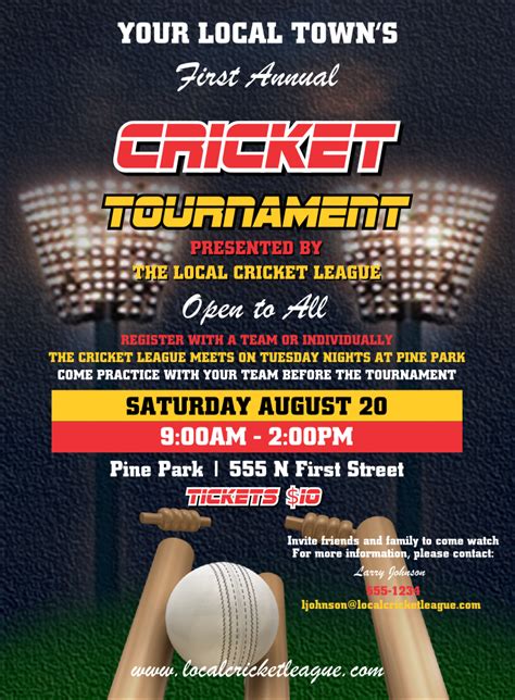 35 Printable Invitation Card Format For Cricket Tournament Maker By