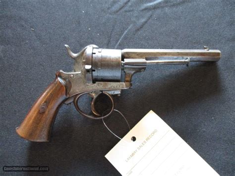 French Antique Pinfire 36 Caliber Neat Old Revolver For Sale