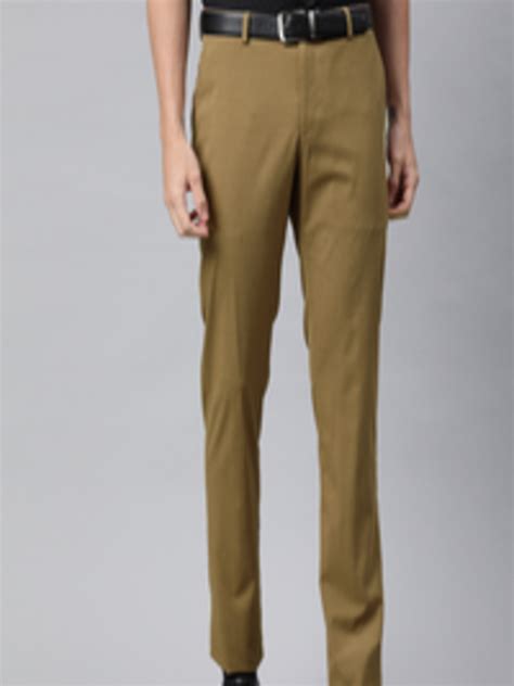 Buy Suitltd Men Khaki Brown Slim Fit Solid Formal Trousers Trousers