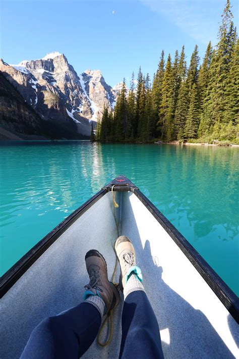 The Bluest Water Can Be Found In The Famous Moraine Lake In Banff