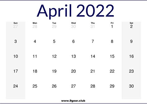 April 2022 Us Calendar Printable Printable Calendars Free