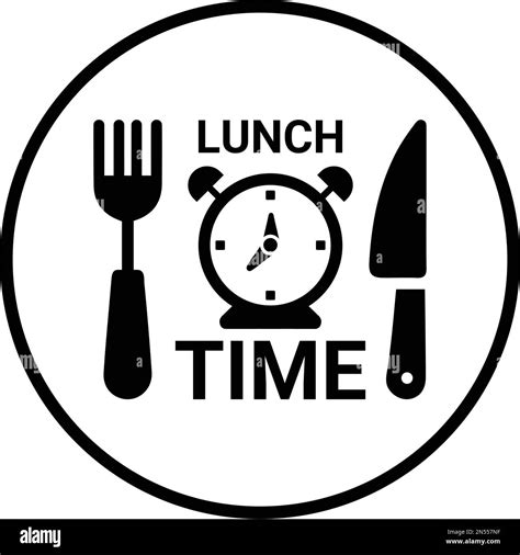 Icono De Hora Almuerzo Y Hora Ilustración De Vector Simple Bien