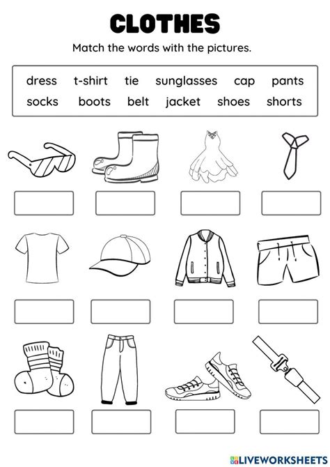 Clothes Vocabulary Online Pdf Worksheet Live Worksheets