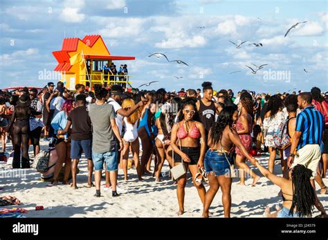 Miami Beach Florida Spring Break Lifeguard Tower Black Blacks African Africans Ethnic Minority