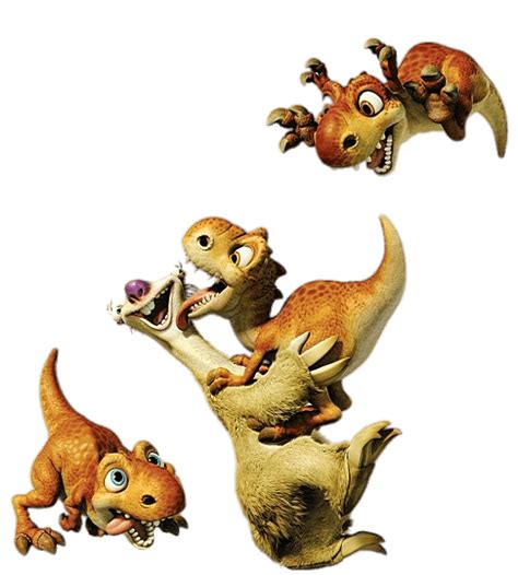 Ice Age Character Sid Playing With Baby Dinos Transparent Png Stickpng