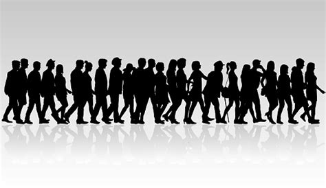 Group Of People Crowd Of People Silhouettes Stock Illustration