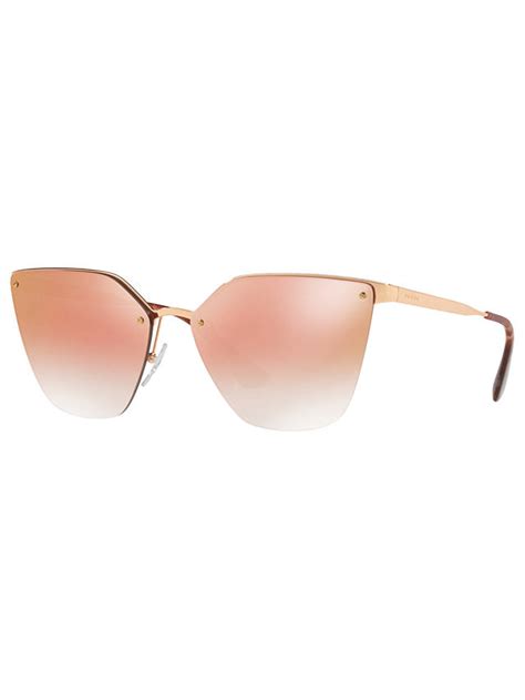 Prada Pr 68ts Polarised Cats Eye Sunglasses Rose Goldmirror Pink At
