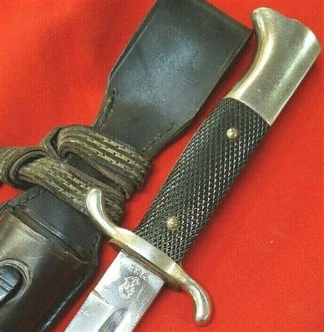 Rare Ww2 German Firemans Dagger Parade Bayonet Scabbard And Frog By Wkc