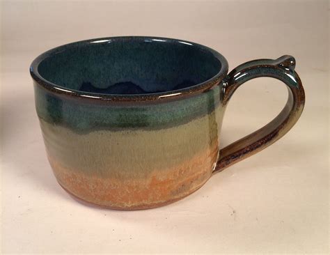 How do you make clay into pottery? Soup mug, 4.5' wide. All Doug Sassi Pottery is microwave ...