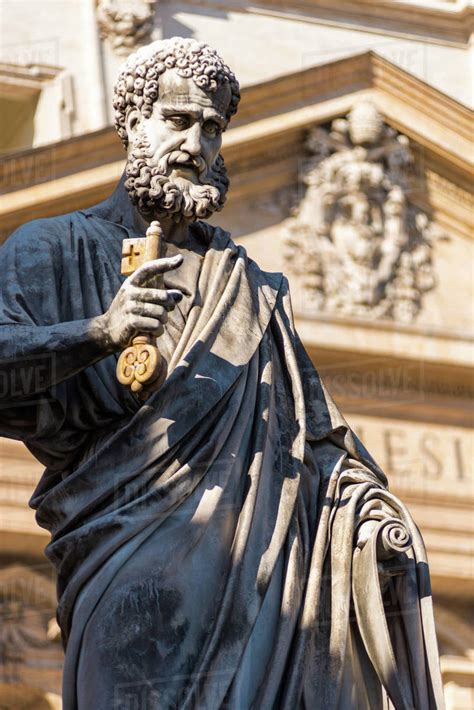 Statue Of St Peter In Front Of St Peters Basilica Vatican City