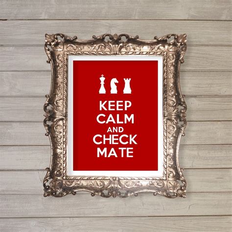 Keep Calm And Checkmate 8x10 Chess Pawn Pin King Queen Bishop Chessboard Instant Download