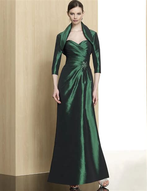 Elegant Emerald Green Evening Dress With Jacket 2015 Plus Size Women