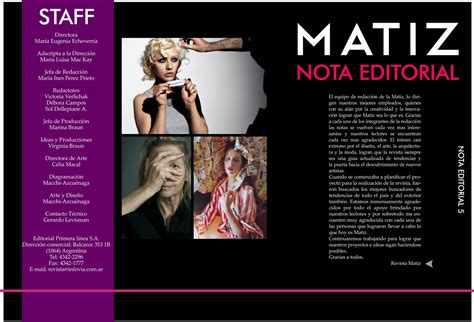 Gráfico Megech Diseño Editorial Revista Matiz