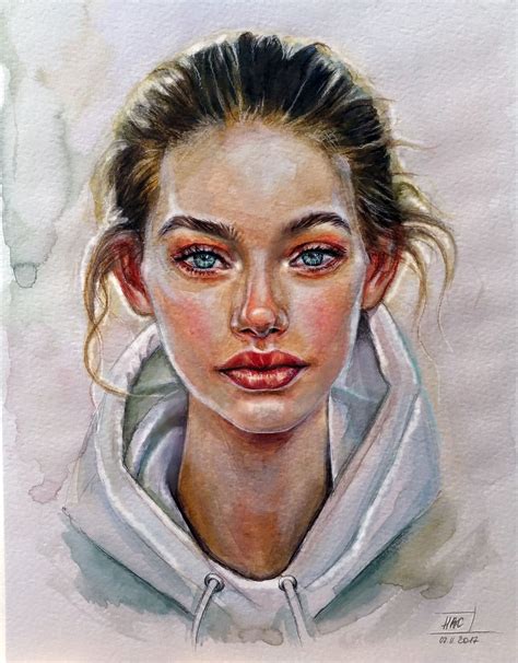 Watercolor Art Face Watercolor Portrait Painting