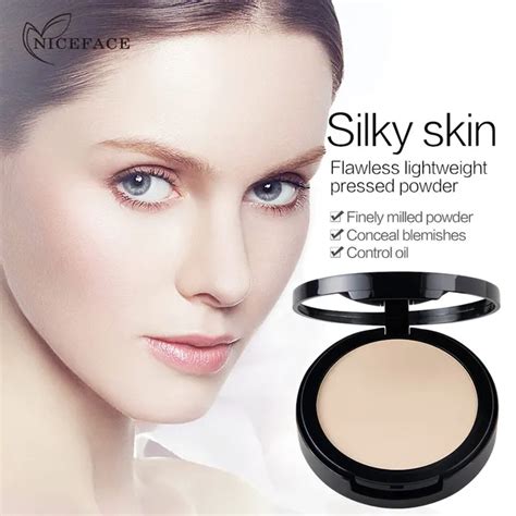 Foundation Powder Oil Control Brighten Natural Concealer Pores Face Base Mineral Pressed Powder