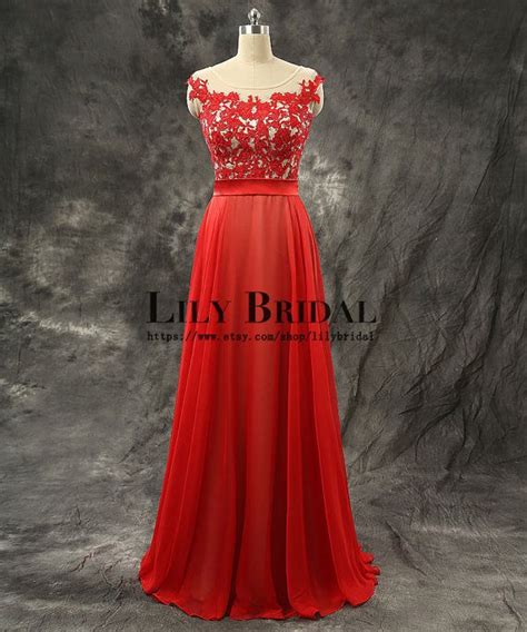elegant lace bodice with stones natural waist par lilybridal red formal dress red dress