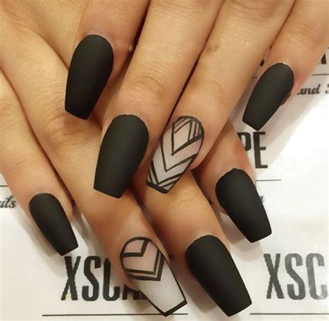 70 Matte Black Coffin Nail Ideas Trend In Cool 2019 Hazir Wp