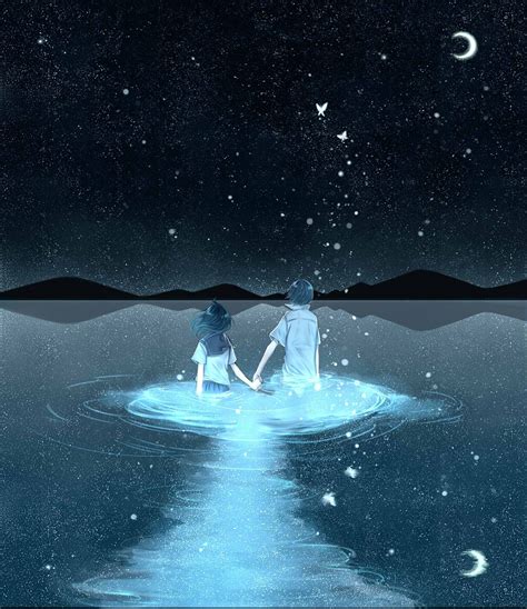 Night Anime Couple Wallpapers Wallpaper Cave