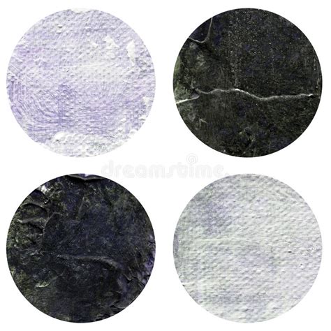 Abstract Hand Painted Acrylic Circles Texture In White And Black Color