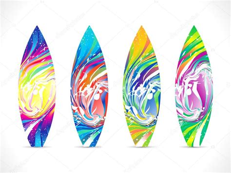 Abstract Colorful Surf Board Template Stock Vector Image By