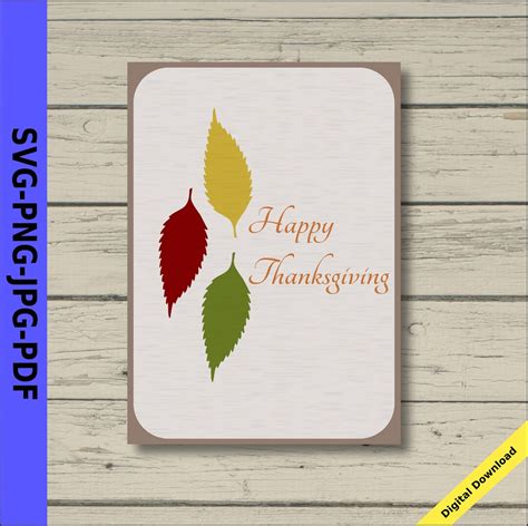 Thanksgiving Card Svg Png  Pdf Holiday Card Digital Etsy