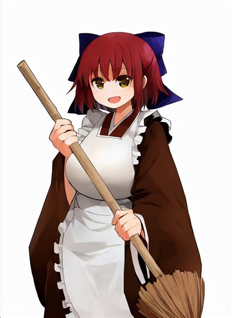 Arano Oki Kohaku Tsukihime Tsukihime Commentary Request Highres 1girl D Apron Blue