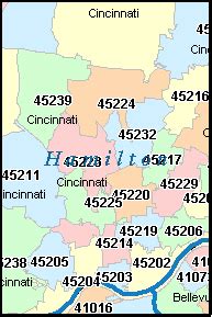 Ohio Area Zip Codes Map