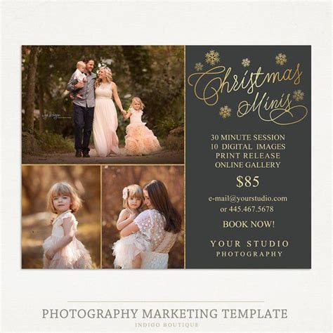 Christmas Mini Session Template Photography Marketing Board Etsy