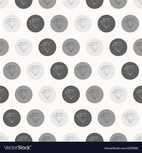 Hand Drawn Diamonds With Circles Seamless Pattern Vector Image
