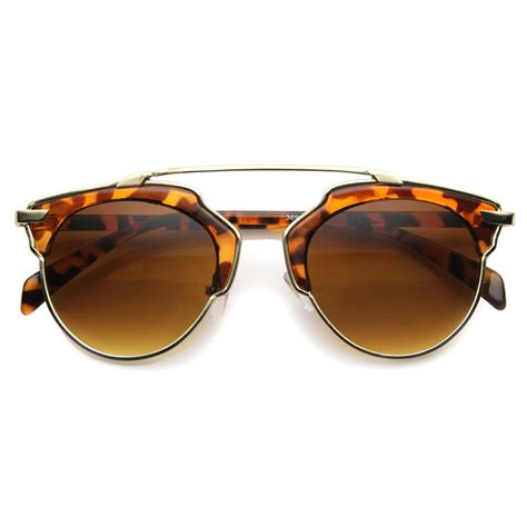 trendy high fashion metal trim horned rim sunglasses zerouv