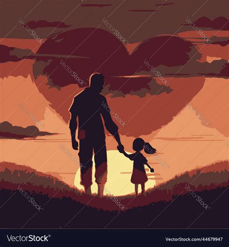 Father And Daughter Love Royalty Free Vector Image