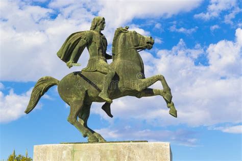 Alexander The Great Statue Thessaloniki City Greece Editorial Photo
