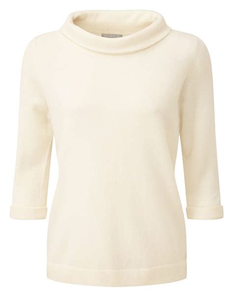 Cashmere Bardot Sweater Pure Clothing White Cashmere