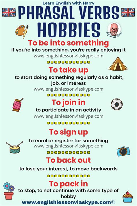 Phrasal Verbs For Hobbies And Activities Speak English With Harry 👴