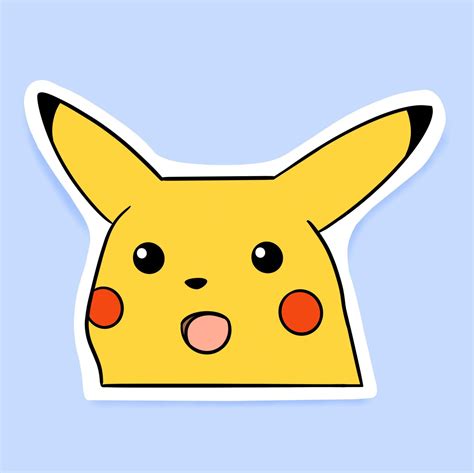 Pikachu Meme Waterproof Glossy Sticker Pokemon Sticker Gaming