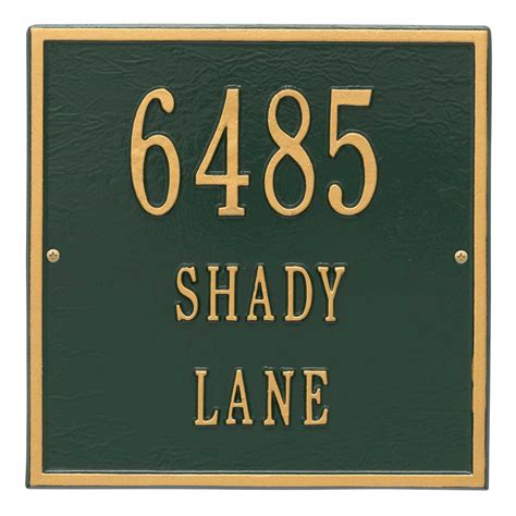 Square Address Plaque With 3 Lines