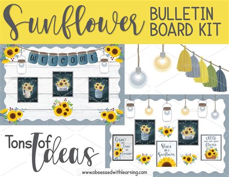 Sunflower Bulletin Board Farmhouse Classroom Bulletin Board Etsy