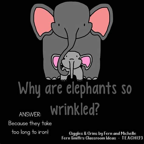 Tonights Joke For Tomorrows Students⠀ Why Are Elephants So Wrinkled