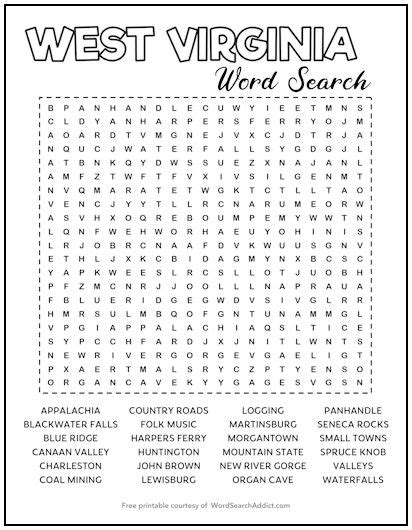 West Virginia State Map Printable Printable Word Searches Sexiezpicz Web Porn