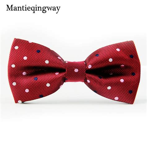 mantieqingway brand bow ties for men polyester colorful dots bow tie cravats popular men classic