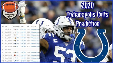2020 Nfl Schedule Indianapolis Colts Record Prediction Everything
