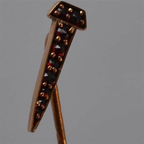 Antique 14k Gold And Garnet Tie Stick Pin In The Shape Of A Nail Antique Jewelry Stick Pins