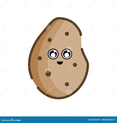 Smile Cute Potato Stock Vector Illustration Of Isolation 182666047