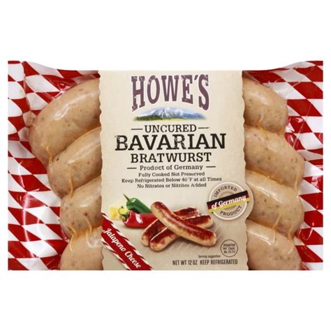 Howes Bratwurst Bavarian Jalapeno Cheese Uncured 12 Oz Instacart