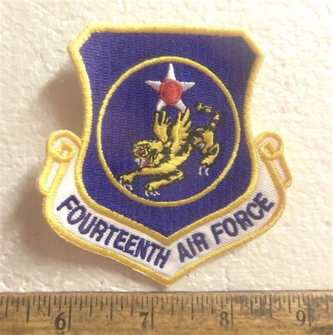 United States Air Force 14th Air Force Shield Embroidered Patch